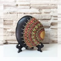 Mandala vert et corail
