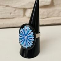 Bague noire et bleue