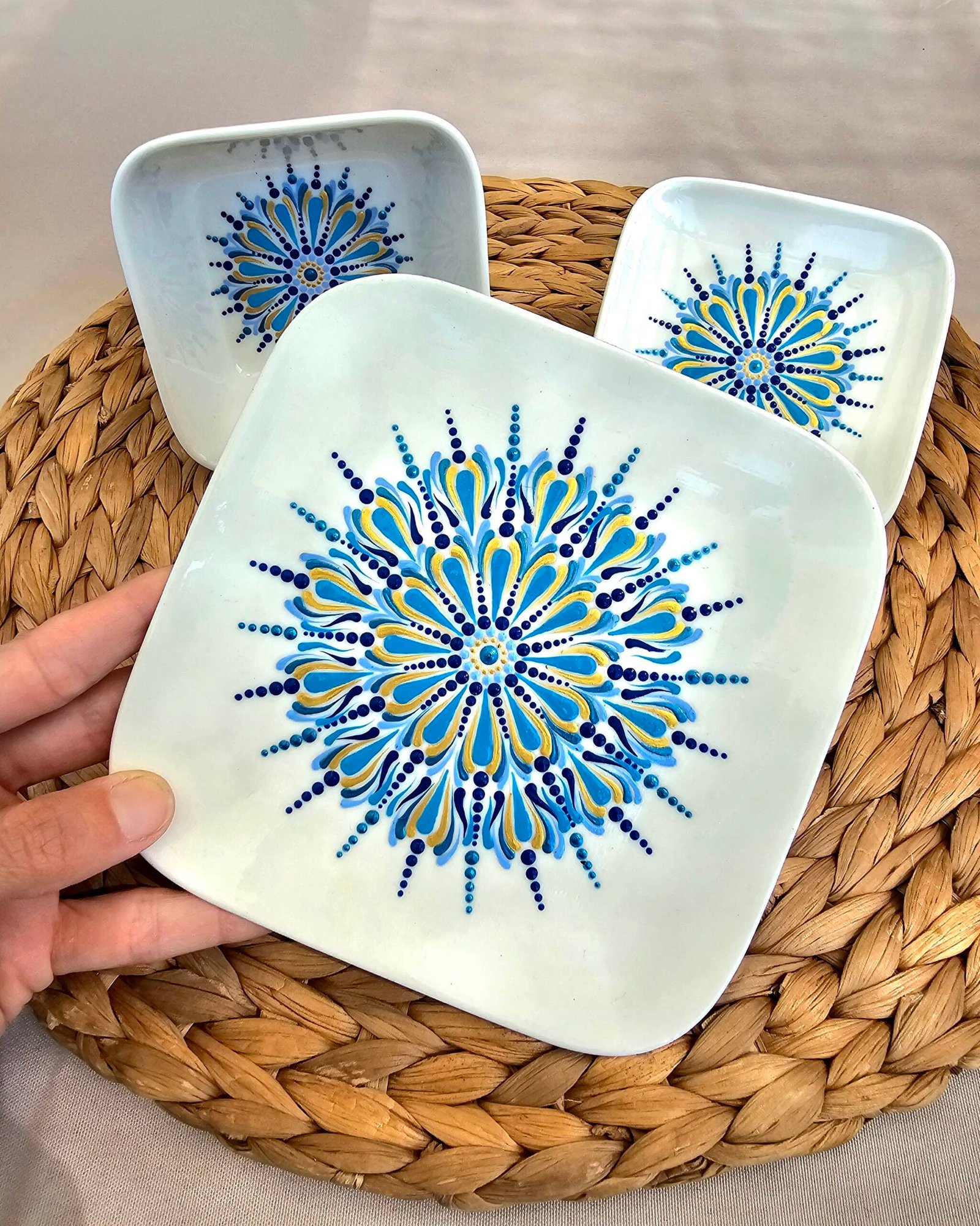 Coupelles mandala bleu – Image 3