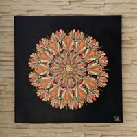 Toile "mandala orange"