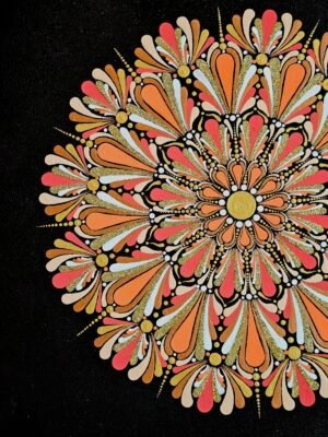 Toile "mandala orange" – Image 2