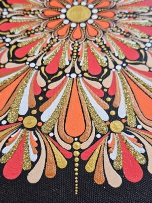 Toile "mandala orange" – Image 4