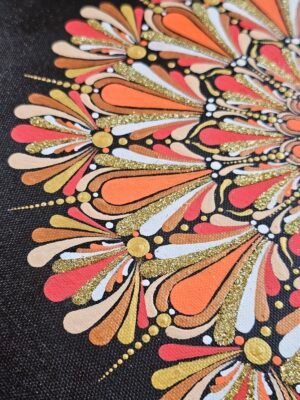 Toile "mandala orange" – Image 3